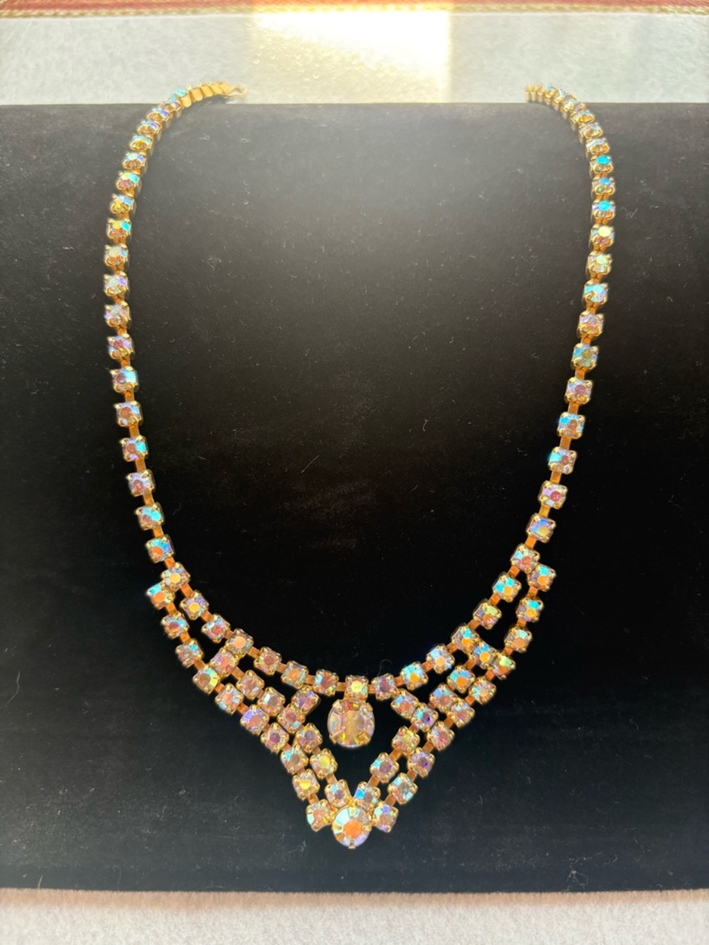 Rhinestone Aurora Borealis Necklace - Picture 2 of 6